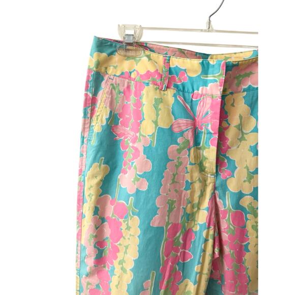 VTG Lilly Pulitzer Snappy Dragon Crop Pants 10 Preppy Resort Summer Spring Ankle - Picture 3 of 6